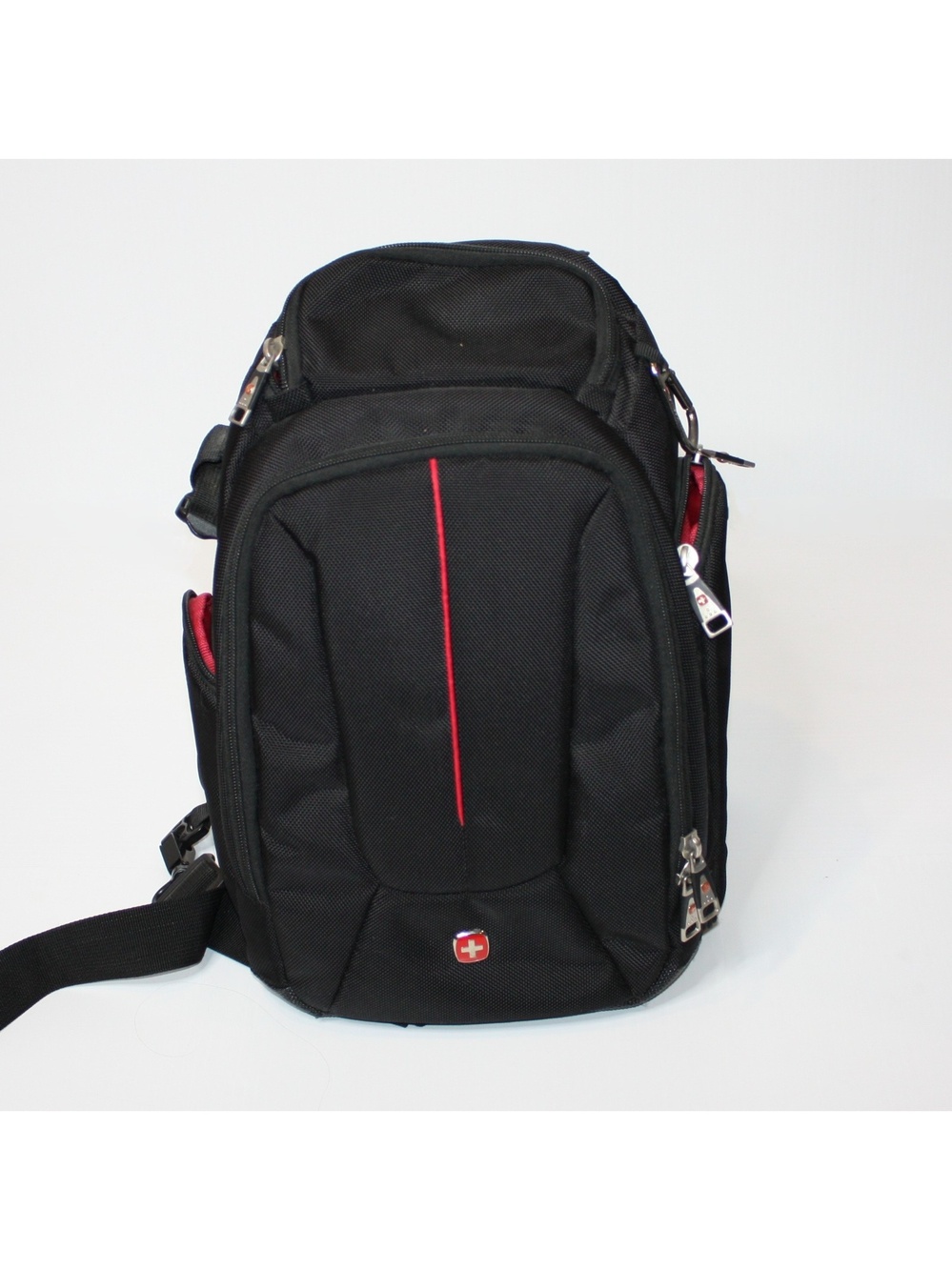 SwissGear Black & Red Mono Sling Camera Backpack Crossbody Bag